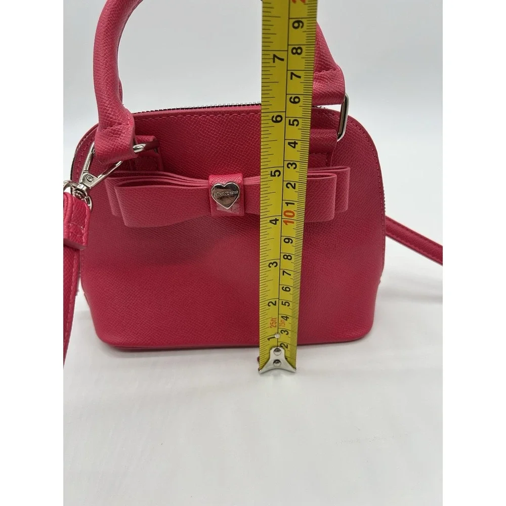 Betsey Johnson Women's Mini Dome Satchel Bag Hot Pink Floral Lining